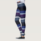 Leggings Bleu et pourpre Abstrait rayures (Gauche)