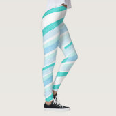 Leggings Bleu et Turquoise rayé Abstrait (Droite)