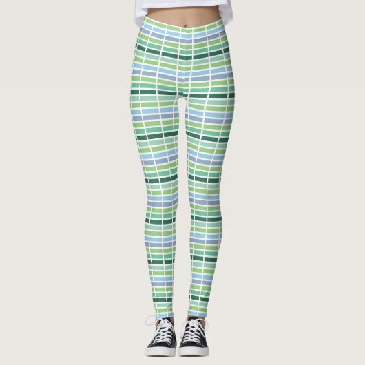 Leggings Bleu et vert (Devant)