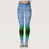 Leggings Bleu et vert Abstrait (Devant)