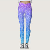 Leggings Bleu et violet fausse parties scintillant ombre (Devant)