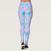 Leggings Bleu et violet floral (Dos)