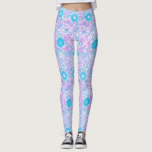 Leggings Bleu et violet floral (Devant)