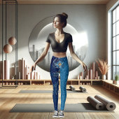 Leggings Bleu étincelant Nouvel An Parties scintillant Étoi