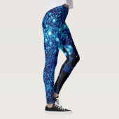 Leggings Bleu étincelles Abstraites bulles congelées (Droite)