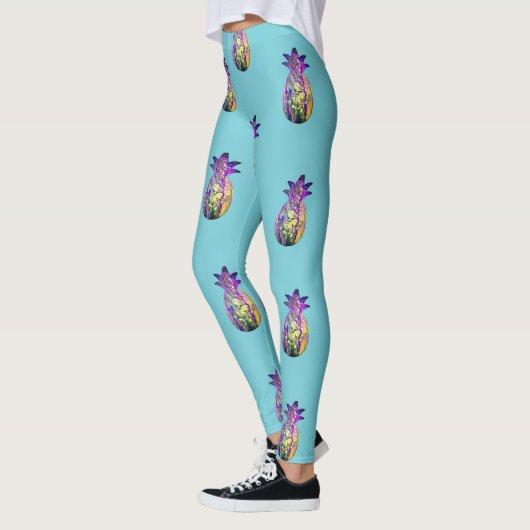 Leggings Bleu exprès d'ananas (Gauche)