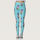 Leggings Bleu exprès d'ananas (Devant)