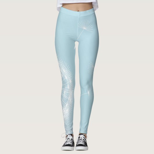 Leggings bleu fleur de Dandelion (Devant)