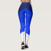 Leggings Bleu foncé, Blanc, Bleu, Exercice, Danse, Conforta (Dos)