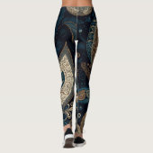 Leggings Bleu foncé Paisley Motif Retro Chic Boho (Dos)