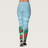 Leggings Bleu glacé avec Flèches dorées (Dos)