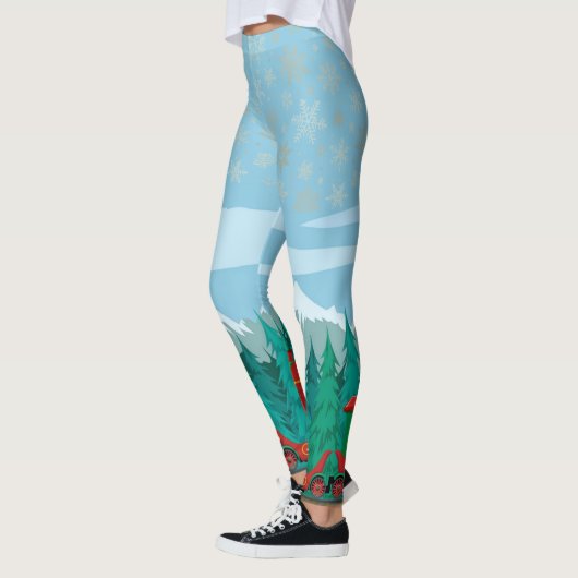 Leggings Bleu glacé avec Flèches dorées (Gauche)