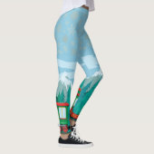 Leggings Bleu glacé avec Flèches dorées (Droite)