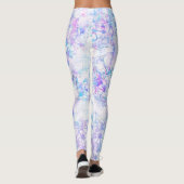 Leggings Bleu glacé et pourpre floraison hivernale | Mode f (Dos)