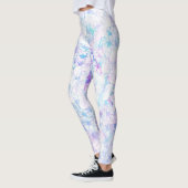 Leggings Bleu glacé et pourpre floraison hivernale | Mode f (Gauche)