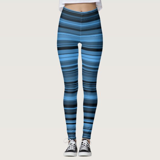 Leggings Bleu - Grandes noires (Devant)