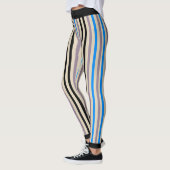 Leggings Bleu gris-noir rayé (coutume) (Gauche)