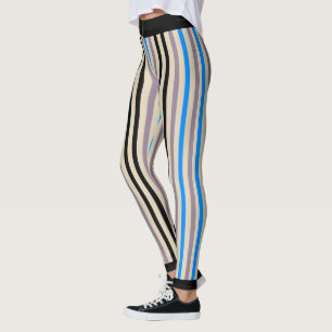 Leggings Bleu gris-noir rayé (coutume)