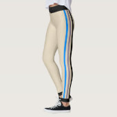 Leggings Bleu gris-noir rayé (coutume) (Gauche)