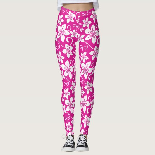 LEGGINGS BLEU HAWAII (ROSE CHAUDE) (Devant)