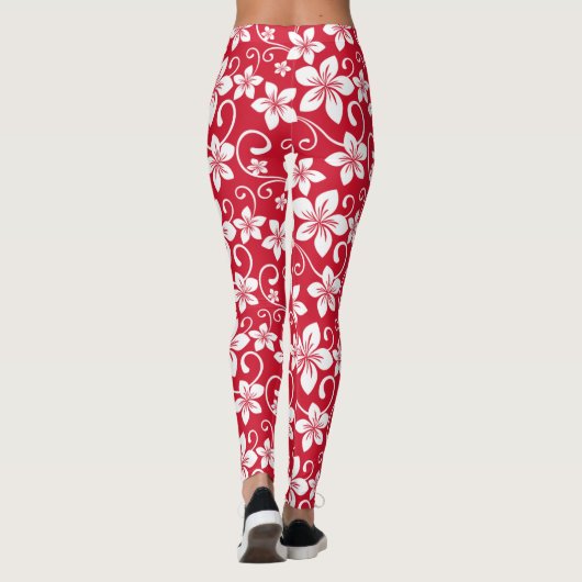 LEGGINGS BLEU HAWAII (ROUGE) (Dos)