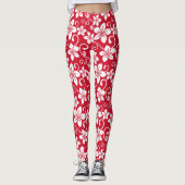 LEGGINGS BLEU HAWAII (ROUGE) (Devant)