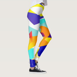 Leggings Bleu jaune ciblé Art Abstrait