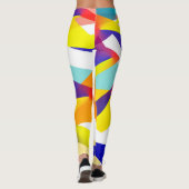 Leggings Bleu jaune ciblé Art Abstrait (Dos)