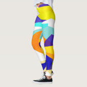 Leggings Bleu jaune ciblé Art Abstrait (Gauche)