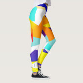 Leggings Bleu jaune ciblé Art Abstrait (Droite)