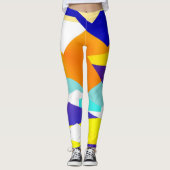 Leggings Bleu jaune ciblé Art Abstrait (Devant)