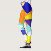 Leggings Bleu jaune ciblé Art Abstrait (Gauche)