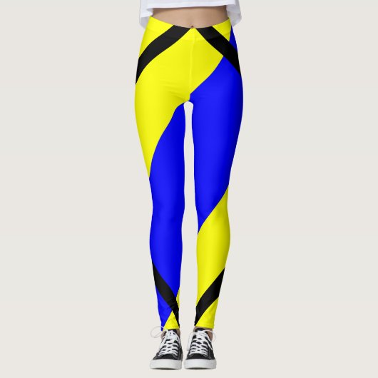 Leggings Bleu jaune Delta (Devant)