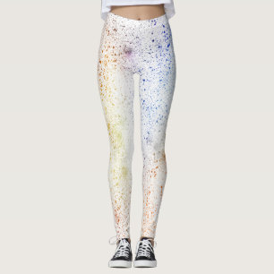 Leggings Bleu, jaune et orange Aquarelles