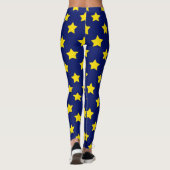 Leggings Bleu Jaune Etoiles Motif (Dos)