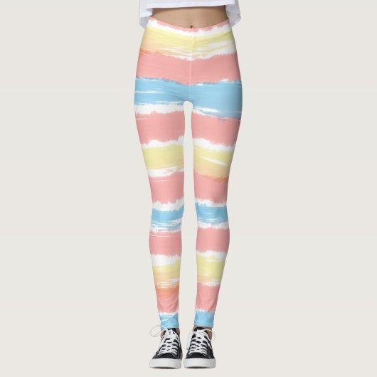 Leggings Bleu Jaune Joli Rose (Devant)