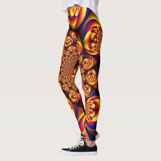 Leggings Bleu, Jaune, Mini sphères Or (Gauche)
