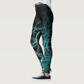 Leggings Bleu linéaire de vagues - guêtres (Gauche)