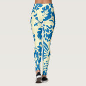 Leggings Bleu magnifique et Crème Floral Impression (Dos)