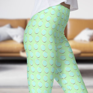Leggings Bleu magnifique et vert mer Polka Motif