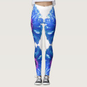Leggings Bleu marguerite bleu photo florale (Devant)