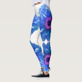 Leggings Bleu marguerite bleu photo florale (Gauche)