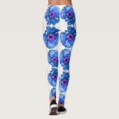 Leggings Bleu marguerite bleu photo florale (Dos)
