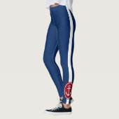 Leggings Bleu marine avec l'Ancre rouge et blanche (Gauche)