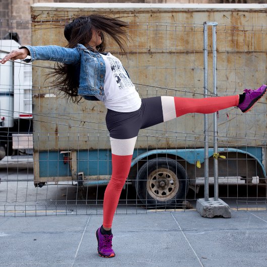 Leggings Bleu Marine Avec Rouge