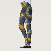 Leggings Bleu marine ou violet avec Mandalas or (Gauche)