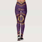 Leggings Bleu marine ou violet avec Mandalas or (Dos)