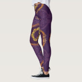 Leggings Bleu marine ou violet avec Mandalas or (Gauche)