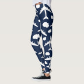 Leggings Bleu mignon avion volant conception motif (Gauche)
