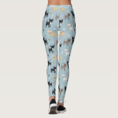 Leggings Bleu mignon de motif de chiwawa (Dos)